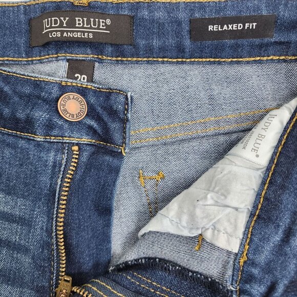 Judy Blue Relaxed Fit Angie Straight Leg Distressed Jeans Women's Size 29 Blue D - Picture 8 of 9